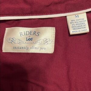 Riders by Lee Burgundy Blouse